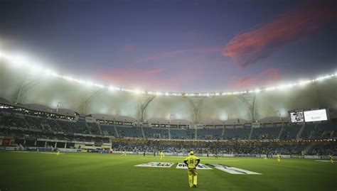 A general view of the Dubai International Cricket Stadium ...