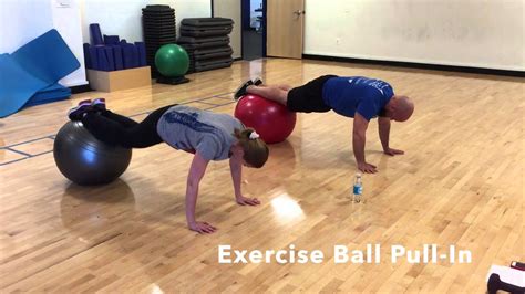 Exercise Ball Pull-in - YouTube