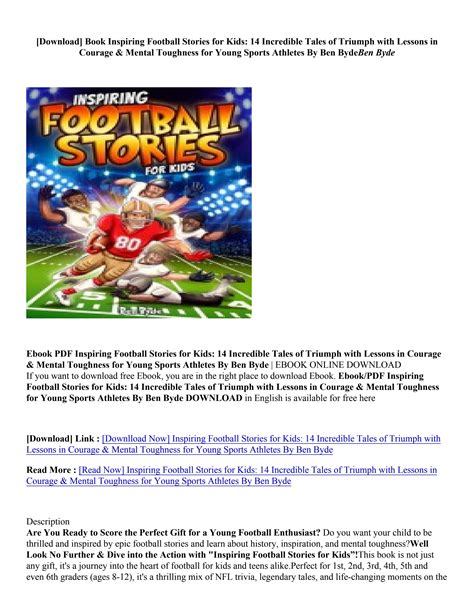 [PDF Download] Inspiring Football Stories for Kids: 14 Incredible Tales of Triumph with Lessons ...