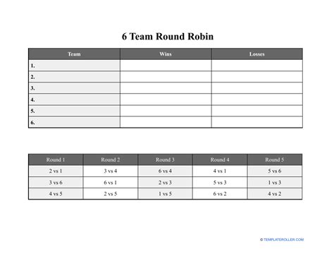 Team Round Robin Template Download Printable PDF, 44% OFF