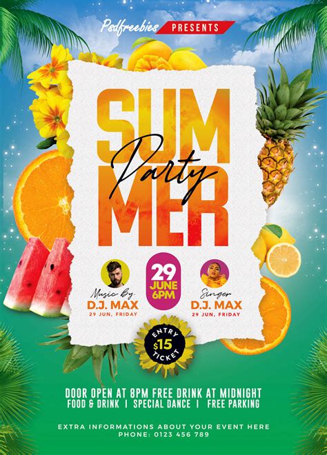 Summer Beach Party Flyer Free PSD on Behance