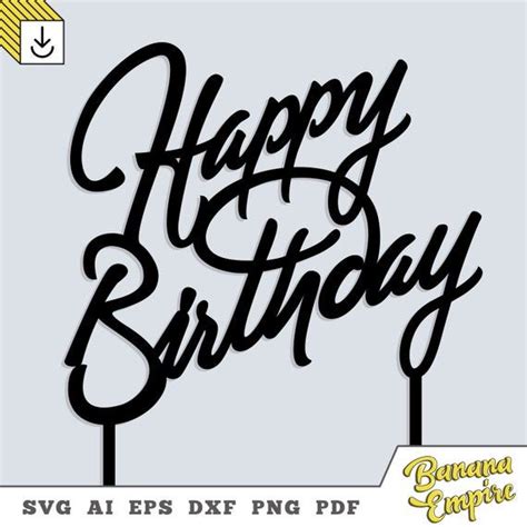 Happy Birthday cake Topper svg, birthday party, Birthday Party ...