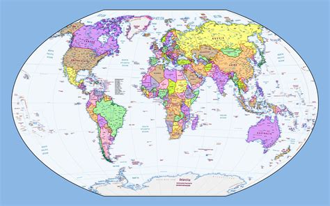 English language Political world map Winkel-Tripel projection 35792744 ...