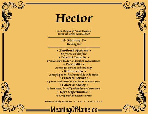 Hector - Meaning of Name