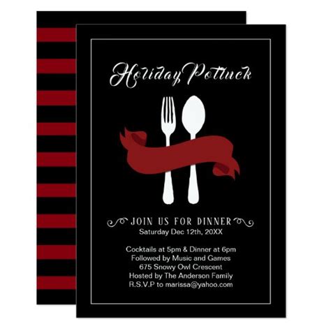 Holiday Potluck Dinner Invitation | Zazzle.com