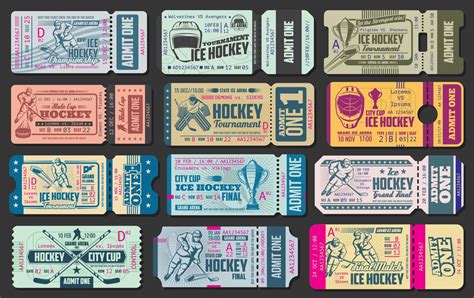 Ice hockey game vector tickets 16137691 Vector Art at Vecteezy