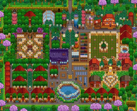 My Farm Layout After Got All Achievement : FarmsofStardewValley | Stardew valley farms, Farm ...