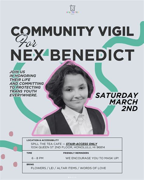 Community Vigil for Nex Benedict - Hawaii LGBT Legacy Foundation