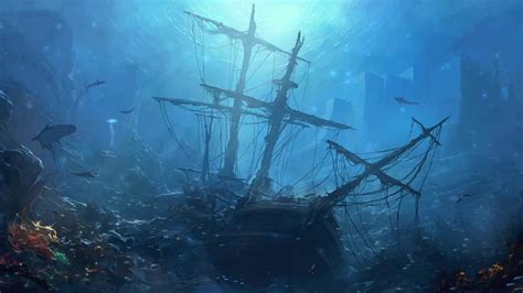 Underwater Shipwreck Live Wallpaper - WallpaperWaifu