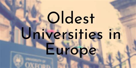 8 Oldest Universities in Europe - Oldest.org