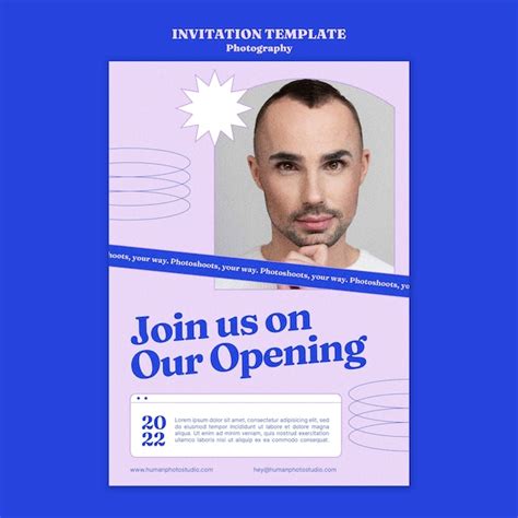 Free PSD | Dynamic photography concept invitation template