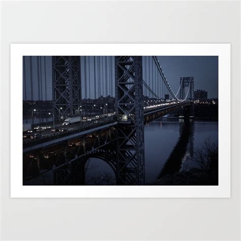 George Washington Bridge at Night Art Print by Talar | Society6