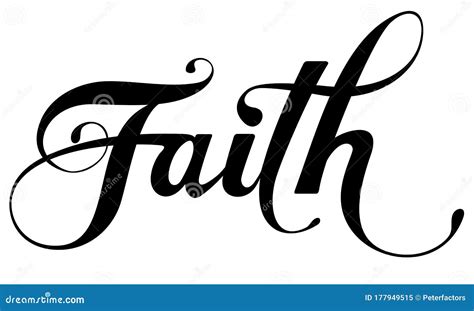 Faith - Custom Calligraphy Text Stock Vector - Illustration of artwork, curve: 177949515