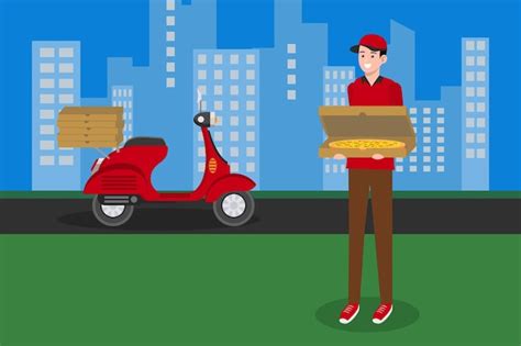 Premium Vector | Pizza delivery