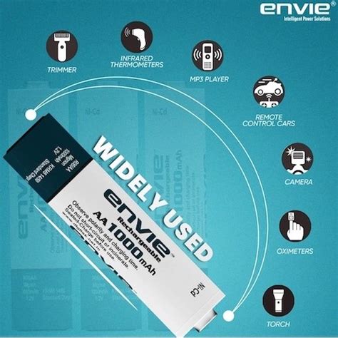 ENVIE (AA10004PLNi-CD) AA Rechargeable Batteries, Low Self Discharge ...