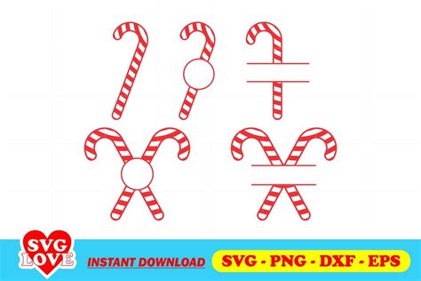 Candy Cane Monogram SVG - Gravectory