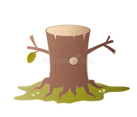 Cartoon tree stump stock vector. Illustration of stump - 38974990