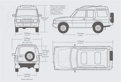 Land Rover Discovery 1996 Blueprint - Download free blueprint for 3D ...