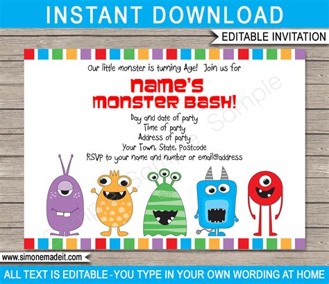 28+ Monster Birthday Party Invitations Images | Free Invitation Template