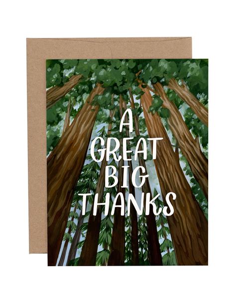 Big Redwood Thanks Greeting Card - 1canoe2