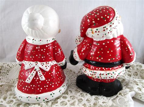 Vintage Christmas Mr. & Mrs. Santa Claus Figurines Ceramic | Etsy