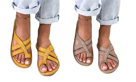 Up To 70% Off Cross-Strap Bunion Sandals | Groupon