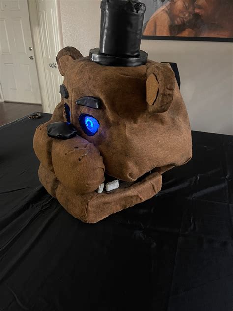 Handcrafted Freddy Fazbear Mask With Glow-up Eyes - Etsy