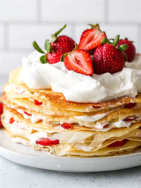 Strawberries and Cream Crepe Cake - Completely Delicious