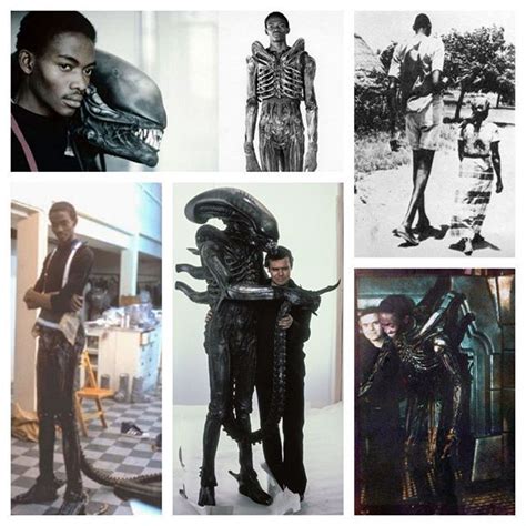 Bolaji Badejo the man inside the Xenomorph suit in the first Alien movie (1979). He was 218 cm ...