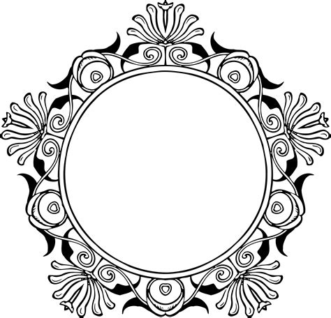 Download Photo Of Mirror Frame Vector File - Circle Border Design ...