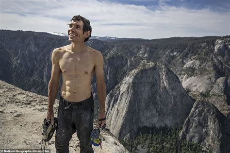 Incredible shots show climber on top of El Capitan as he became the first to climb it WITHOUT ...