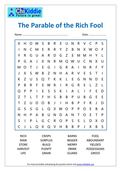 The Parable of the Rich Fool- MEDIUM – ChiKiddie