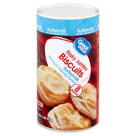 Great Value Buttermilk Flaky Jumbo Biscuits, 8 count, 16 oz - Walmart.com - Walmart.com