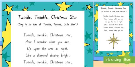 Twinkle, Twinkle, Christmas Star Song - Mat Time, resources