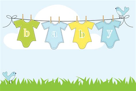 Clipart - Baby Clothes Hanging On Clothesline Outside