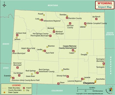 Airports in Wyoming | Wyoming Airports Map