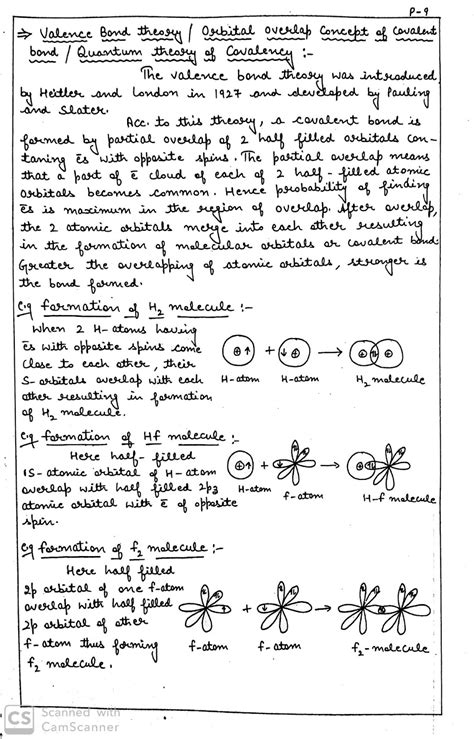 Chemical Bonding and Molecular Structure Handwritten Notes for 11th Chemistry