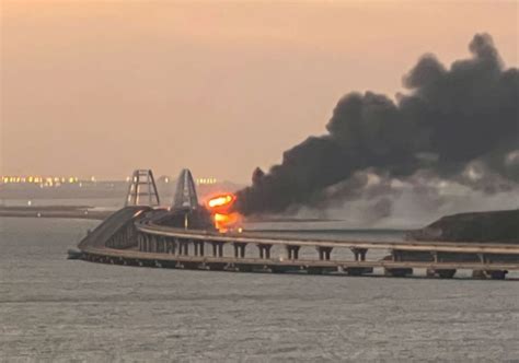 Russia says truck explosion destroys part of Crimea bridge