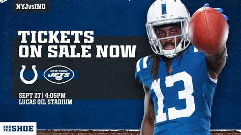 A limited number of single-game tickets for Colts vs. Jets , starting at $46, are available to ...