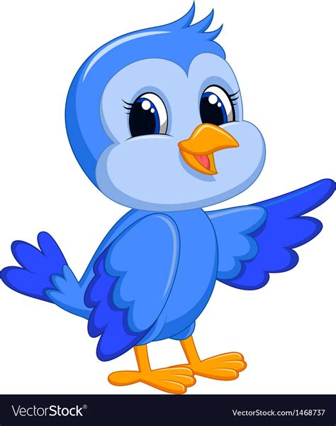 Cartoon Blue Bird Svg