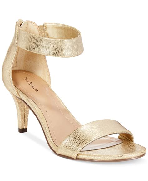 Style & co. Style&co. Paycee Two-piece Dress Sandals, Only At Macy's in Gold | Lyst