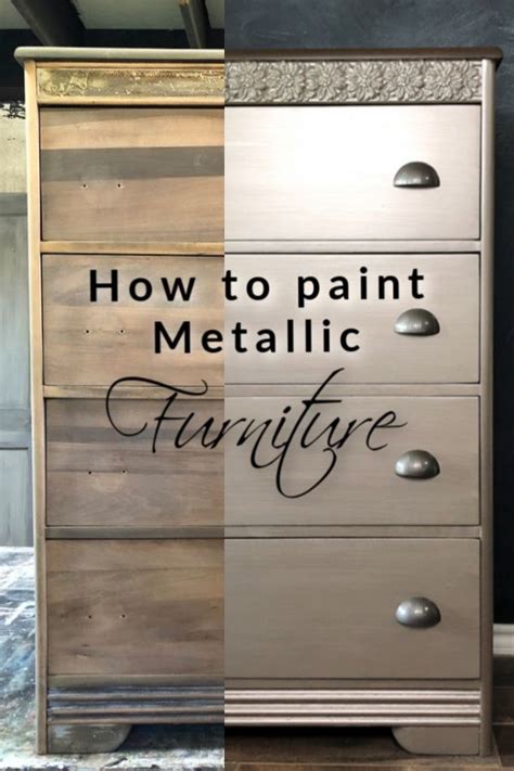 How To Paint Metallic Furniture The Easy Way | Metallic painted furniture, Furniture painting ...