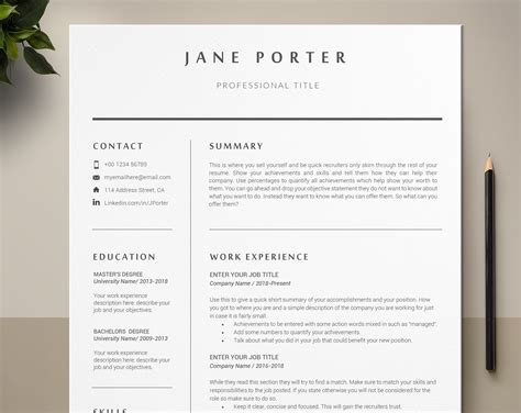 Resume Template Pages, Professional Resume CV, Modern Resume Template, Simple Resume With ...