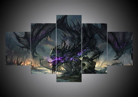 Dragon 1 – Abstract 5 Panel Canvas Art Wall Decor – Canvas Storm