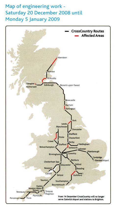 Cross Country train / rail maps