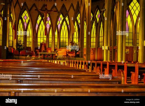 OSORNO, CHILE - JUNE 21, 2016: Interior view of Osorno Cathedral, San ...