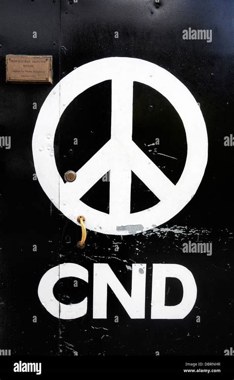 CND - Campaign for Nuclear Disarmament logo on the front door of their ...