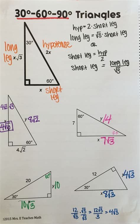 48 best images about Right Triangles & Trigonometry on Pinterest | Special right triangle ...