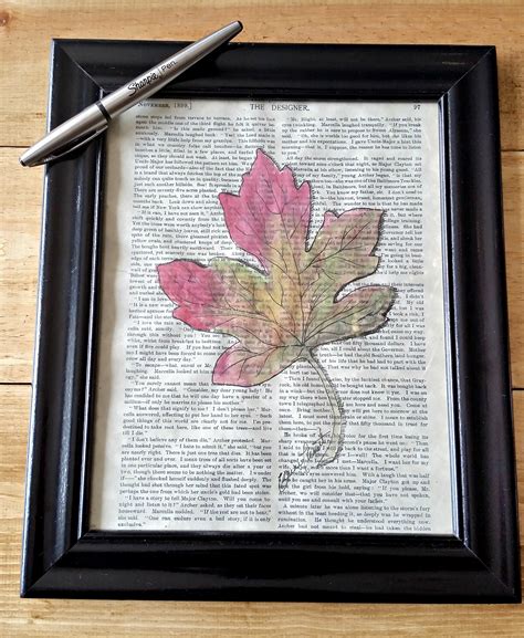 Fall Leaf Book Page Wall Art - My Pinterventures