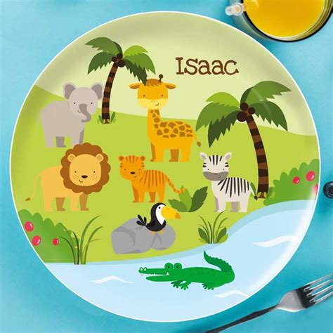 Personalized Kids Plates with Name, available in 6 designs